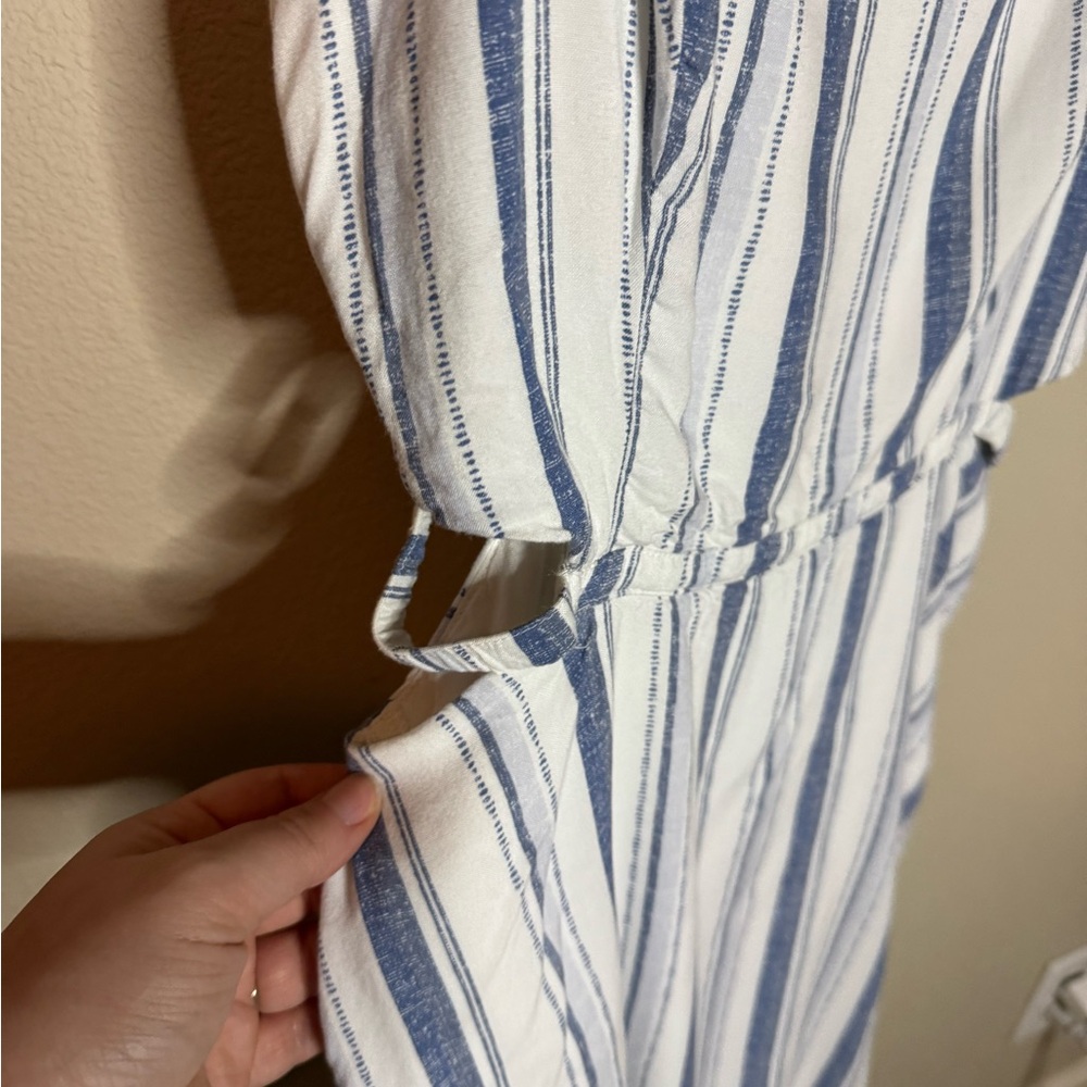 Hollister Blue Stripe Cutout Mini Dress Medium - Picture 2 of 8